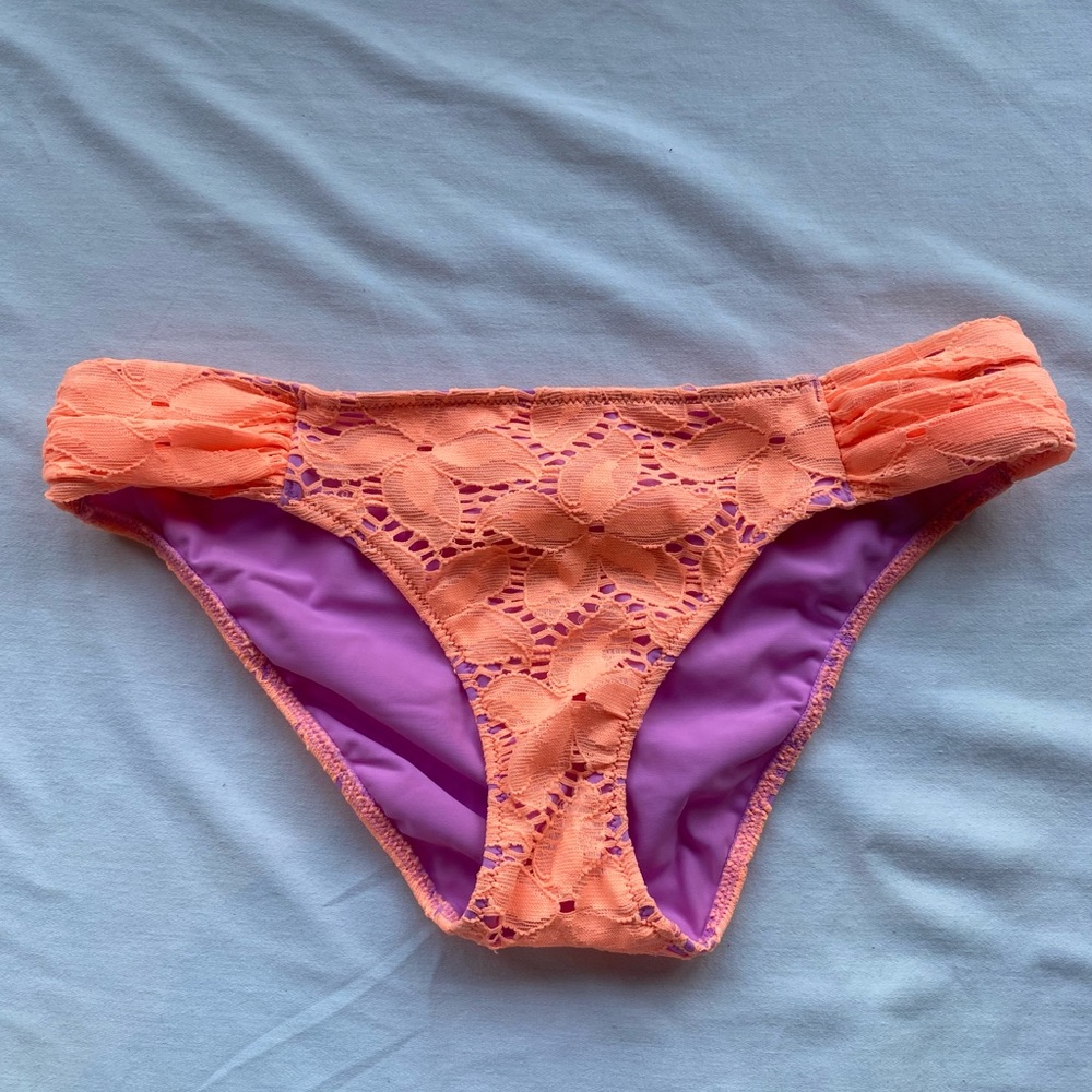 Victoria’s Secret Swim Lace Purple & Orange Bikini Bottoms Size Small